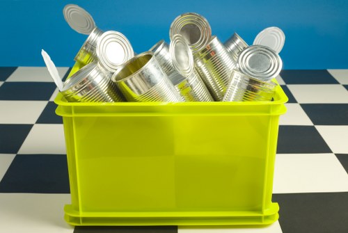 Employees managing business waste responsibly